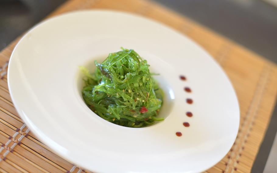 "Goma wakame," or seaweed salad, offers  a tangy, slightly fishy and very fresh start to any meal at Mò Sushi in Pozzuoli, Italy.