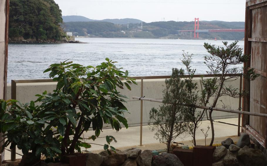 The outdoor private onsen at the Hirado Kaijyo Hotel offers a stunning ocean view.