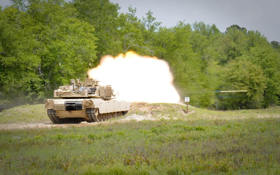 South Carolina Army National Guard soldiers conduct gunnery exercises on the ranges of Fort Stewart, Ga., April 14, 2014, as part of their annual training.