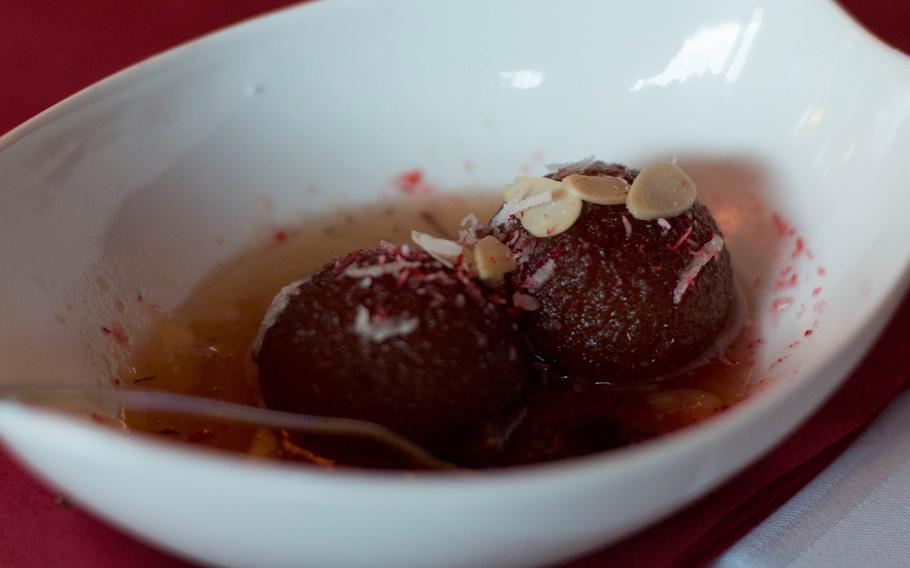 The desserts at Ganesha are above average, with this honey-sweetened "gulab jamun" being one of the restaurant's best offerings.
