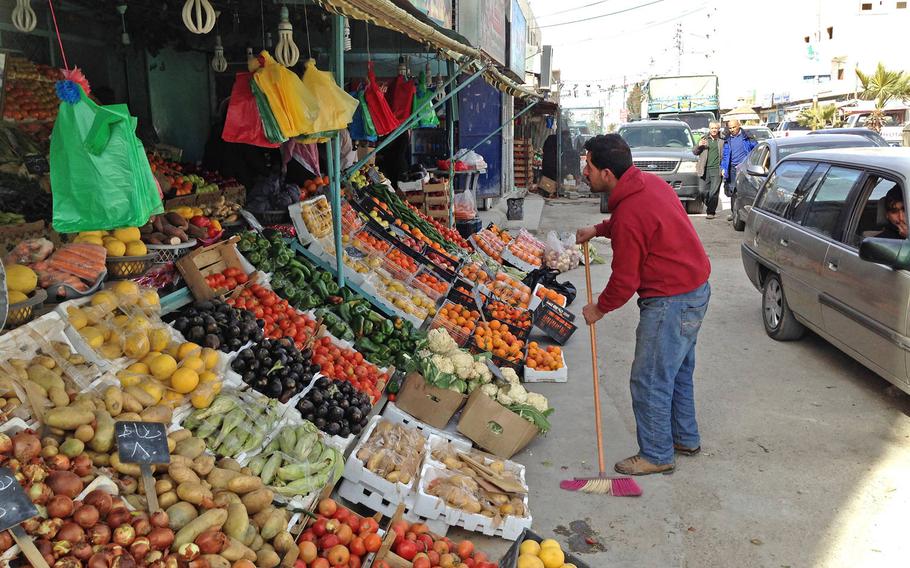 A fruit and vegetable market in Jordan's southern city of Maan, considered a hotspot for Islamic radicalism, on Jan.24, 2015. The city has seen violent pro-Islamic State demonstrations in the past year.