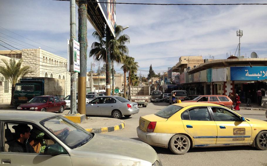 Street traffic in Jordan's southern city of Maan, considered a hotspot for Islamic radicalism, on Jan.24, 2015. The city has seen violent pro-Islamic State demonstrations in the past year.