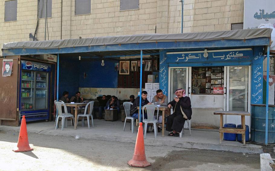 A streetside caffee in Jordan's southern city of Maan, considered a hotspot for Islamic radicalism, on Jan.24, 2015. The city has seen violent pro-Islamic State demonstrations in the past year.