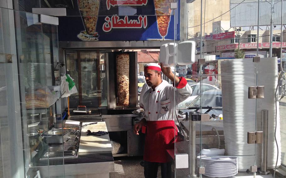 A shawarma shop in Jordan's southern city of Maan, considered a hotspot for Islamic radicalism, on Jan.24, 2015. The city has seen violent pro-Islamic State demonstrations in the past year.