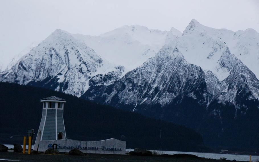 Stunning mountains flank the harbor at Seward, Alaska.