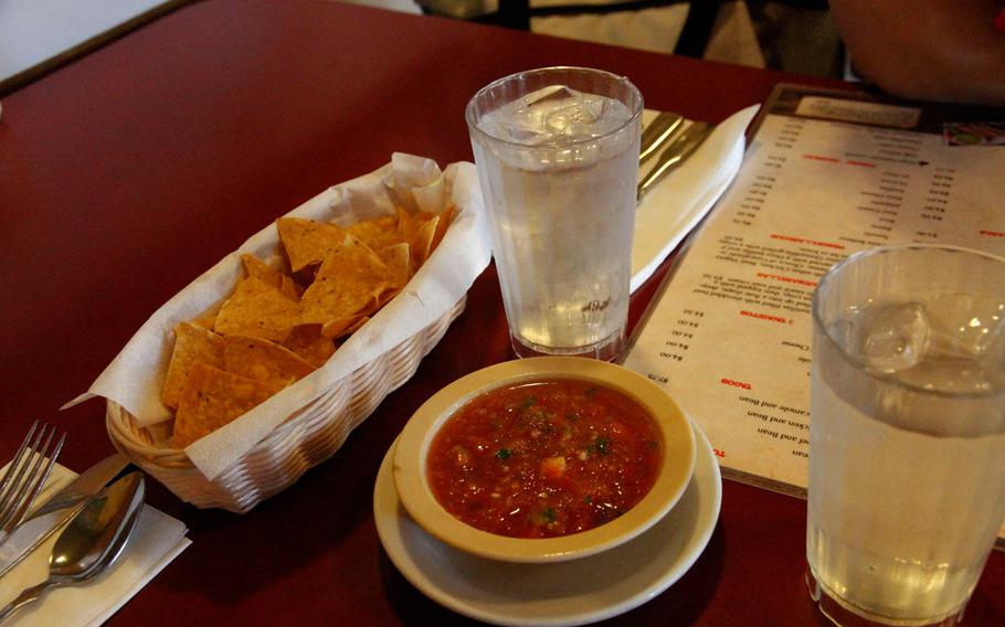Homemade salsa and chips are free and prompt when you sit down at Azteca Mexican Restaurant in Honolulu.