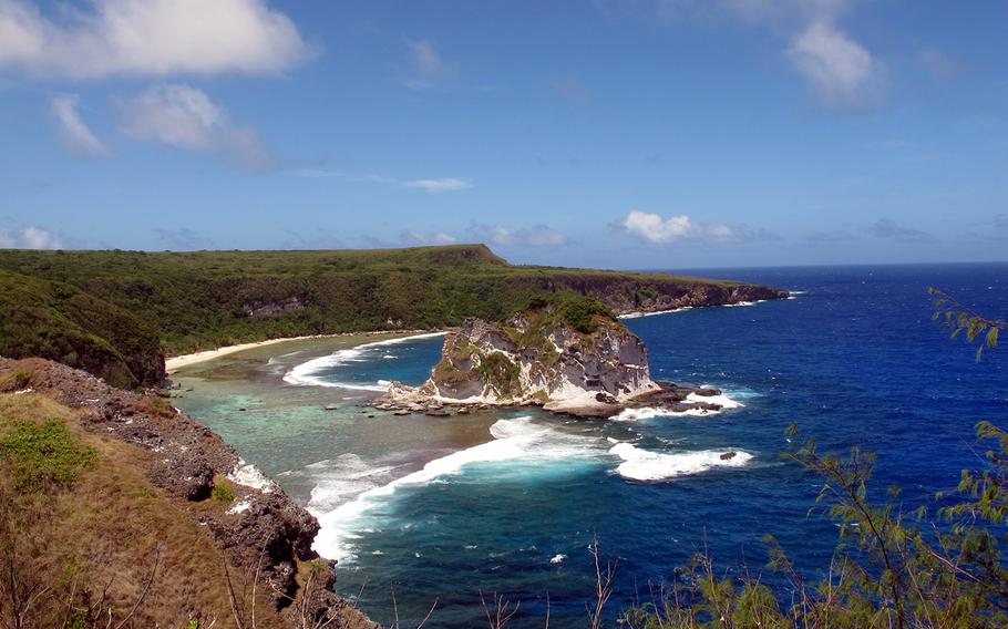 The outlook to Bird Island is also the end of the line for paved roads on the Saipan's north coast.