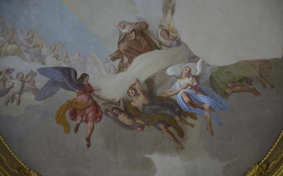 The ceiling of the Oratorio di Santa Teresa features a fresco of a heavenly scene. The building, which is usually closed to the public, was built by a wealthy French merchant who bought a noble title from the Venetian Republic.

Kent Harris/Stars and Stripes