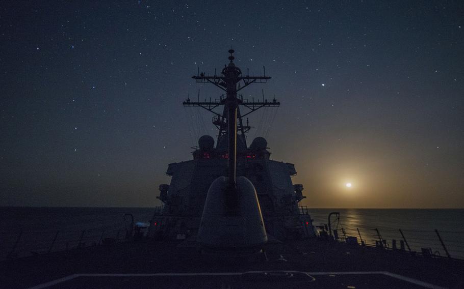 Guided-missile destroyer USS Gonzalez transits the Indian Ocean on Jan. 30, 2016.
