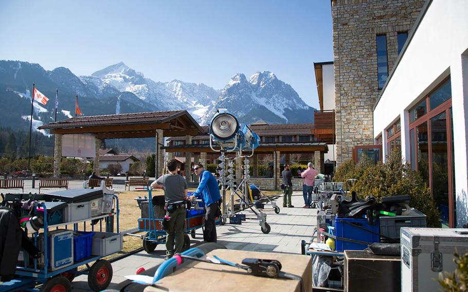 In March 2015, German film company Babelsberg brought not only movie-making equipment but also retro-looking buses, vans and ski gear to Edelweiss Lodge and resort in Garmisch-Partenkirchen, Germany. The company filmed seven scenes both inside and outside the ski lodge in the Bavarian Alps.