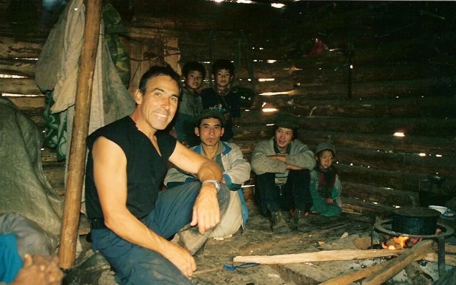Clayton Kuhles, who has located the crash sites of more than 80 missing airmen, in a Tibetan hut in Guba village, far northern Burma.