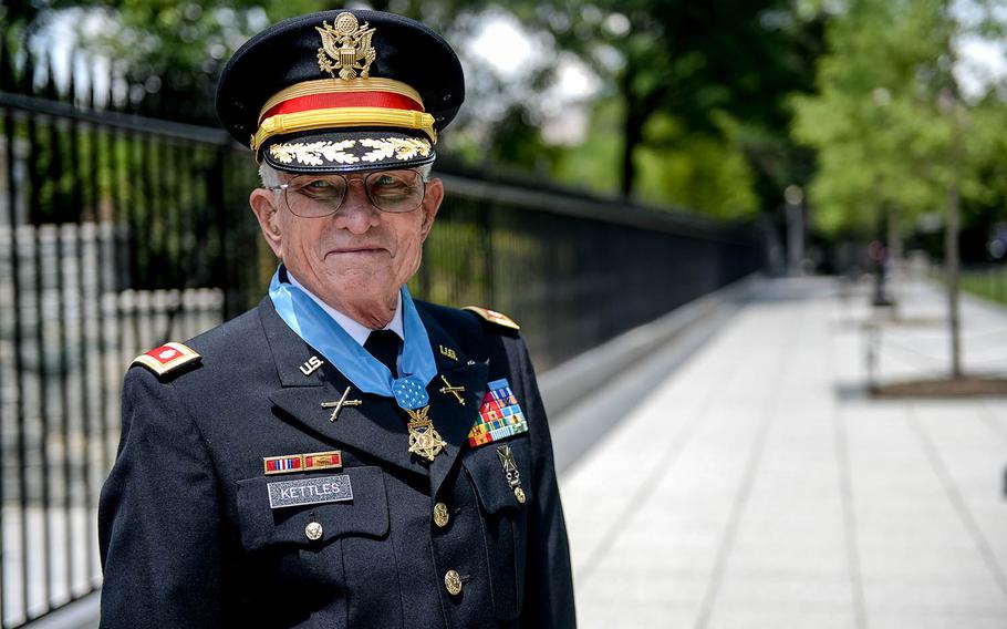 Retired U.S. Army Lt. Col. Charles Kettles is awarded the Medal of Honor at the White House on July 18, 2016 for actions in Vietnam in 1967. Kettles was assigned to 1st Brigade, 101st Airborne Division. 
