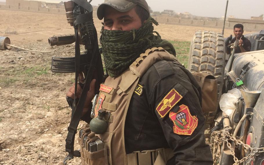 A member of the Iraqi army's elite Golden Division near Mosul, Iraq, on Tuesday Nov. 1, 2016.