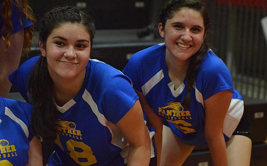 Sisters Irene and Adrianna Diaz have infused power and offense for Yokota girls volleyball, one of the favorites to win the Far East Division II Tournament title.