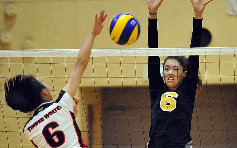 Height, in the form of sophomore middle blocker Saj McBurrows, played a big role in the resurgence of Kadena, which beat two-time defending Far East Division I Kubasaki for the first time since 2011.