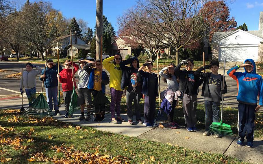 Twelve pupils from Carol Gannon's fifth-grade class at the Hebrew Day School of Ann Arbor, Mich., decided they wanted to give back to the war veterans in their neighborhood by raking their leaves