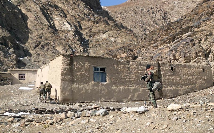 Afghan soldiers patrol Logar Province, Afghanistan, in 2014. A U.S. Special Forces soldier died there Sunday, March 19, 2017, in a noncombat-related incident, a Pentagon statement said.