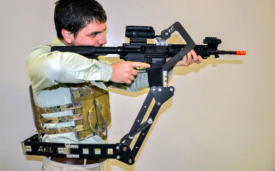 The Army Research Laboratory in Maryland is developing a passive mechanical appendage that could lessen soldiers' burden.