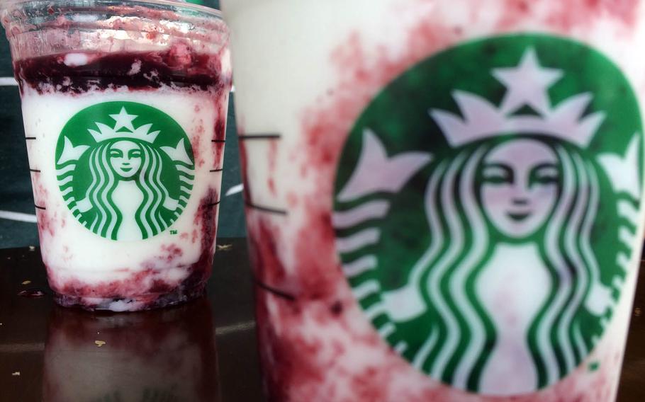 Starbucks Japan's American Cherry Pie Frappuccino is available only in a tall size for 680 yen.