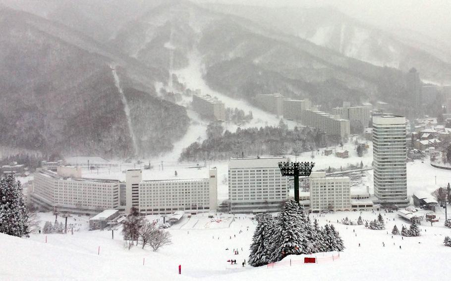 Naeba Prince Hotel in Niigata Prefecture is a huge facility filled with shops, restaurants, heated baths and amusements next to one of the largest ski areas in Japan.