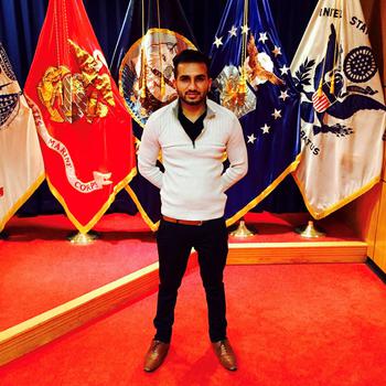 Harminder Saini, a 'Dreamer' who came to the U.S. when he was 6, poses outside the Army recruiting center on Fort Hamilton in Brooklyn, N.Y. on  February 18, 2016 after his swearing in ceremony. Saini is still waiting for his background checks to be completed before his status expires.