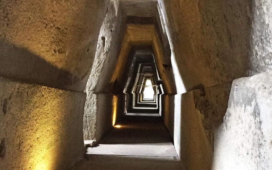 The cave of the Sibyl, a woman believed by ancient Greeks to be an oracle. It's part of the 2,700-year-old ruins at the Cuma archaeological park in Pozzuoli, Italy.
