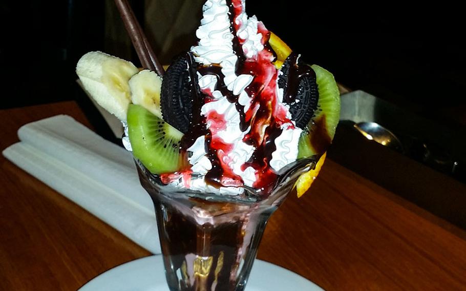 Chaco's Special Parfait put a sweet exclamation point on a recent visit to the steakhouse near Yokota Air Base, Japan.
