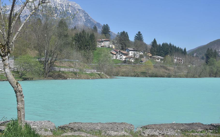 Lake Barcis, a mountain lake about a half hour's drive from Aviano Air Base, is known for its turquoise-hued water.