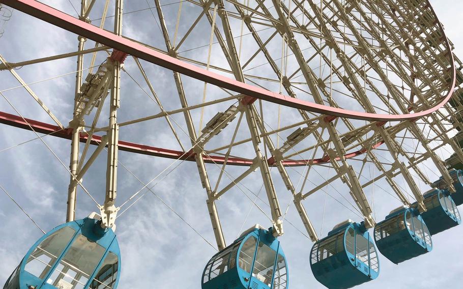 The Ferris wheel at Cosmoworld in Yokohama features enclosed carriages that make the ride up to the 369-foot mark a bit smoother and the 360-degree views easier to take in.