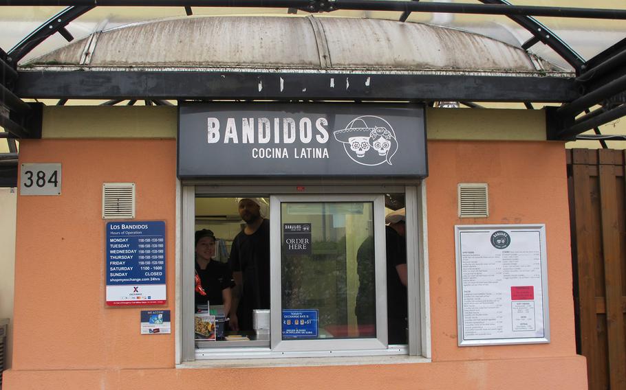 Los Bandidos serves fresh tacos, quesadillas, beans and rice made to order from a tiny kitchen on Caserma Ederle in Vicenza, Italy. It opened in October.
