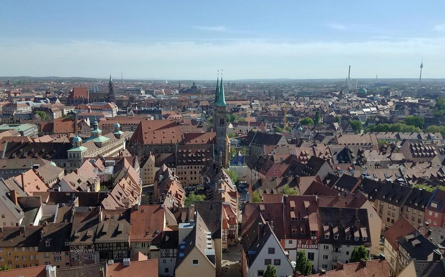The view from the Sinwell Tower in Nuremberg, Germany, on May 7.