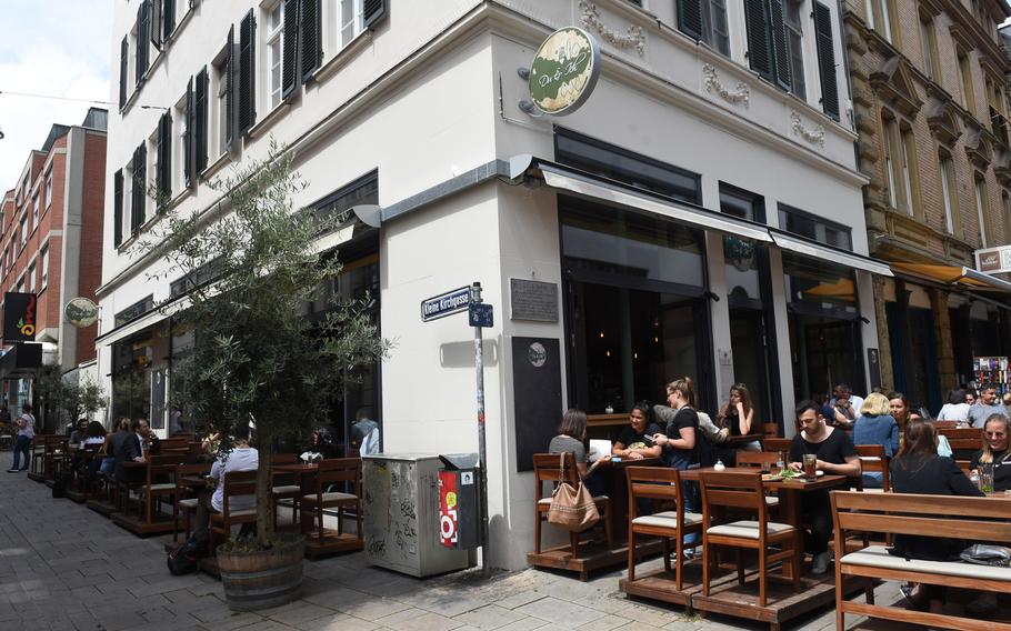 There's plenty of outdoor seating at Du and Ich cafe in Wiesbaden, Germany.