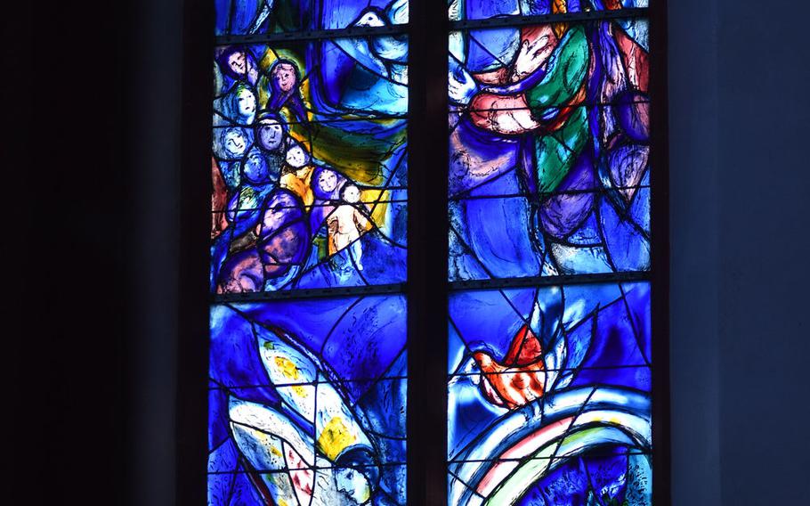 More scenes from the "Creation" window that's part of the collection of Marc Chagall stained-glass artwork at St. Stephan's church in Mainz, Germany.