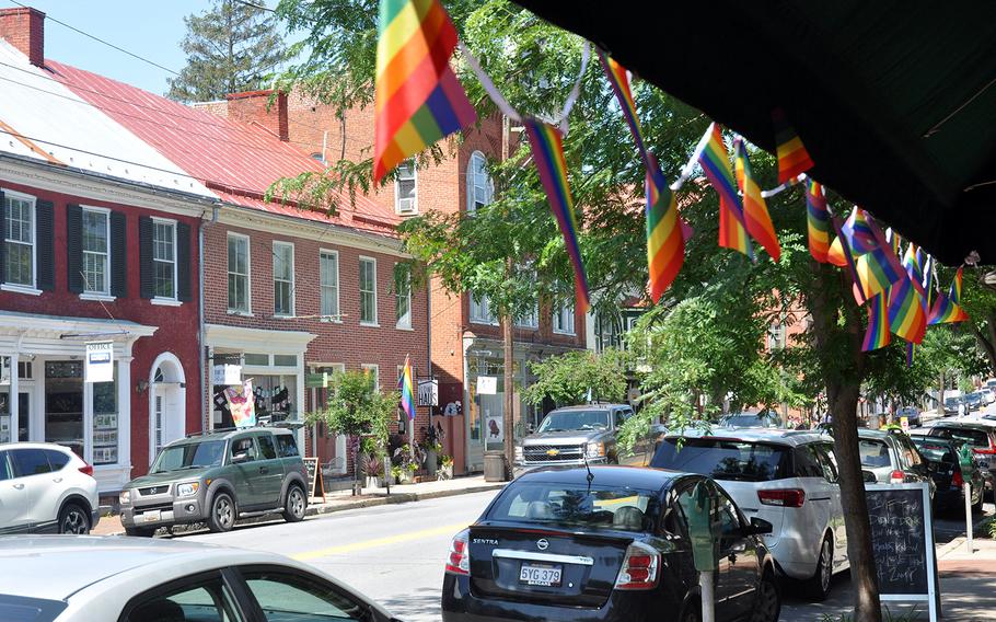 Shepherdstown, West Virginia — the new home of the White House VA Hotline — predates the American Revolutionary War. It's become a travel destination, and its historic downtown now includes a French bistro, Korean fusion restaurant and herb shop. In June, LGBT Pride Month, most stores were decorated with rainbow flags.
