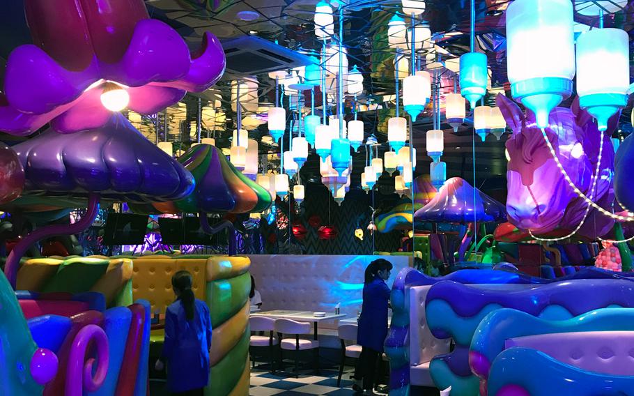 Uopn entering Kawaii Monster Cafe, customers are transported into a psychedelic wonderland.