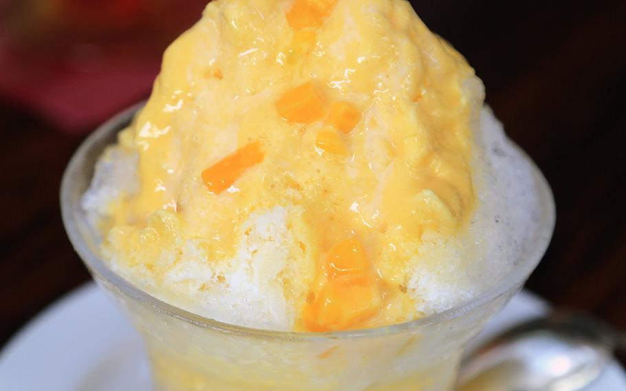 Makan Makan’s extensive dessert selection, which includes mango shaved ice, offers a refreshing end to a filling meal.