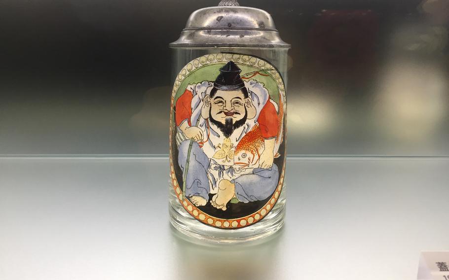 An original stein from the Yebisu Beer Hall, a precursor to the modern izakaya which opened in Ginza in 1899, is among the many items on display at the Museum of Yebisu Beer. 
