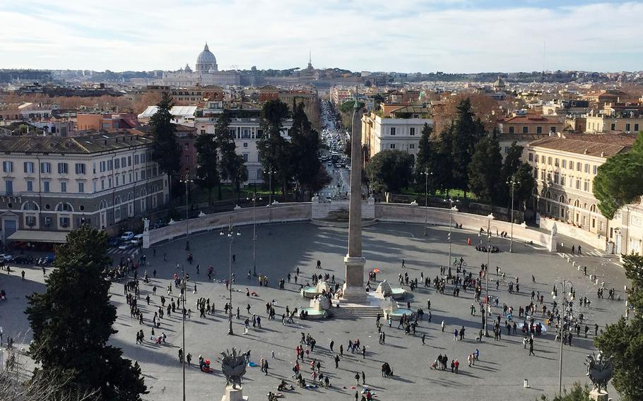 A walk up some stairs and a hill from the Piazza del Popolo takes you to park with several vistas to see Rome's  panorama. One of the park's best viewing spots is the Terrazza del Pincio.