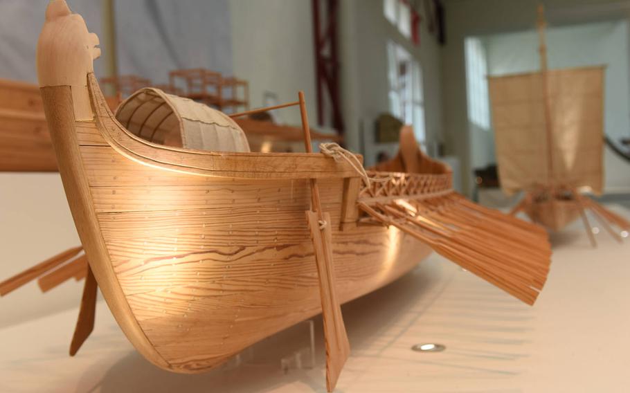 Small wooden replicas of ancient shipping vessels are made with an eye for detail at the Museum of Ancient Seafaring in Mainz, Germany.