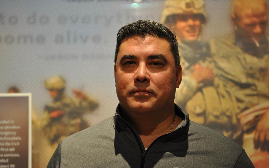 Jason Dominguez, a former Marine Corps sergeant, is featured in multiple exhibits at the National Veterans Memorial and Museum, which opened Oct. 27 in Columbus, Ohio. Dominguez served as an infantry squad leader in Iraq in 2005.