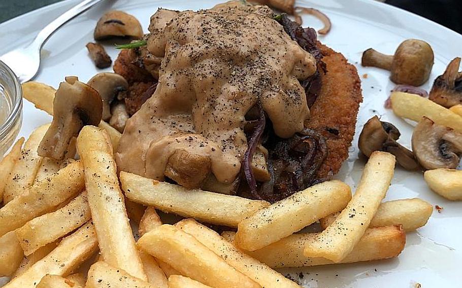 The schnitzel with mushrooms at Cafe Del Sol, a chain restaurant with dozens of locations throughout Germany.