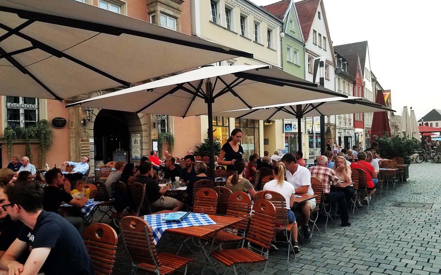 You can sit on the patio outside Oskar, a restaurant in Bayreuth, Germany, that serves up more than the usual meat and potatoes.
