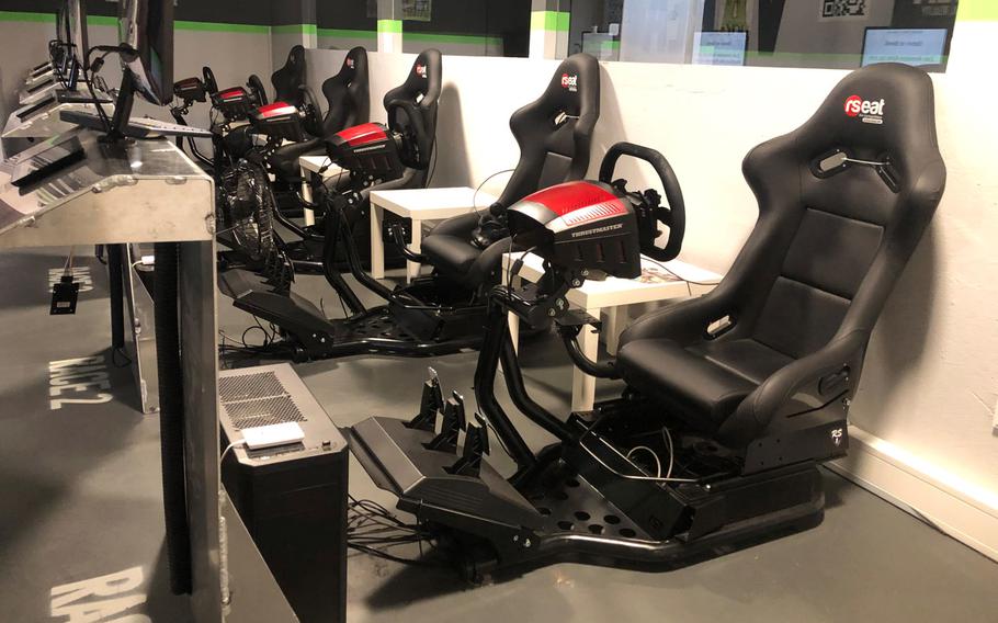 VArea, a virtual reality gaming experience located in Mainz, Germany, allows customers to experience virtual reality in different gaming environments such as these racing simulators on Jan. 8.