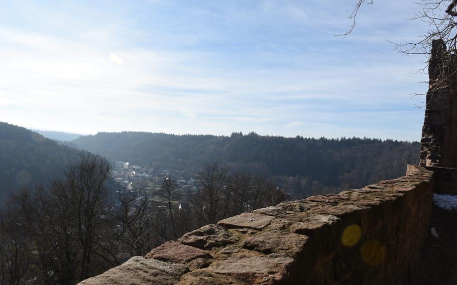 Sweeping views of the surrounding countryside can be seen from Hohenecken castle south of Kaiserslautern, Germany.