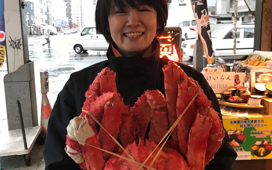 The seafood section of Sapporo???s Nijo Market isn???t on the scale of Tokyo???s famous Tsukiji Market ??? but the monster King Crabs for sale there look like they could compete for Japan???s crustacean crown.