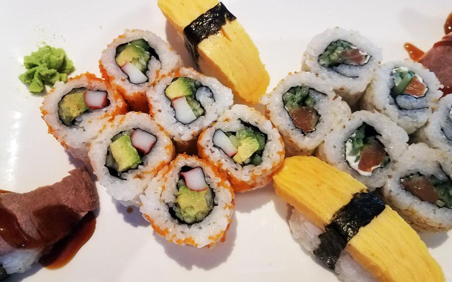 Various sushi rolls from Sushihaus Japaniche Kuche in Weiden, Germany.