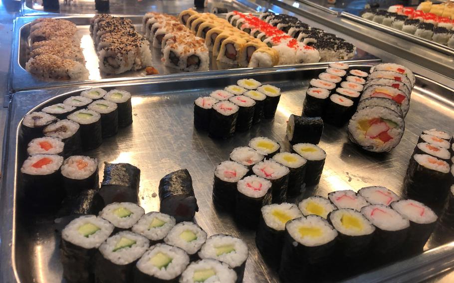 Chinakrone, in Wiesbaden, offers a wide variety of sushi, which is included in their all-you-can-eat buffet.