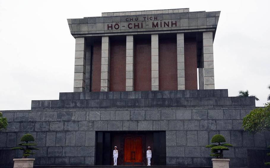 The Ho Chi Minh mausoleum towers above a vast square in Hanoi, Vietnam, Tuesday, Feb. 26, 2019.