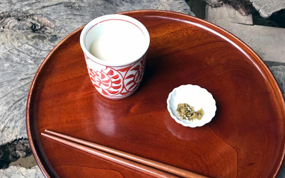 Amazake is a sweet, warm, nonalcoholic drink made by mixing regular and malted rice and heating the mixture for over six hours.
