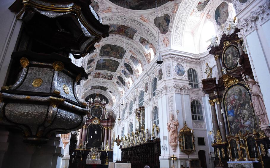 Inside the Waldsassen Basilica, in Waldsassen, Germany, Wednesday, April 3, 2019.